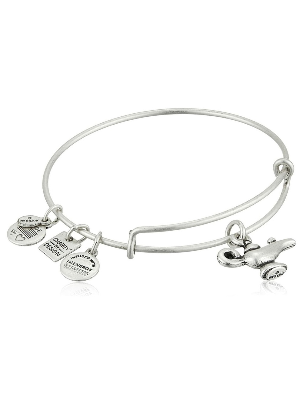 NWT! Alex and Ani Lamp of Light Charm Bangle Bracelet - Silver